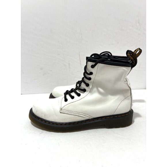 Dr. Martens White combat boots womens  Unisex-Child Jy004  Size 5 US - Picture 1 of 7